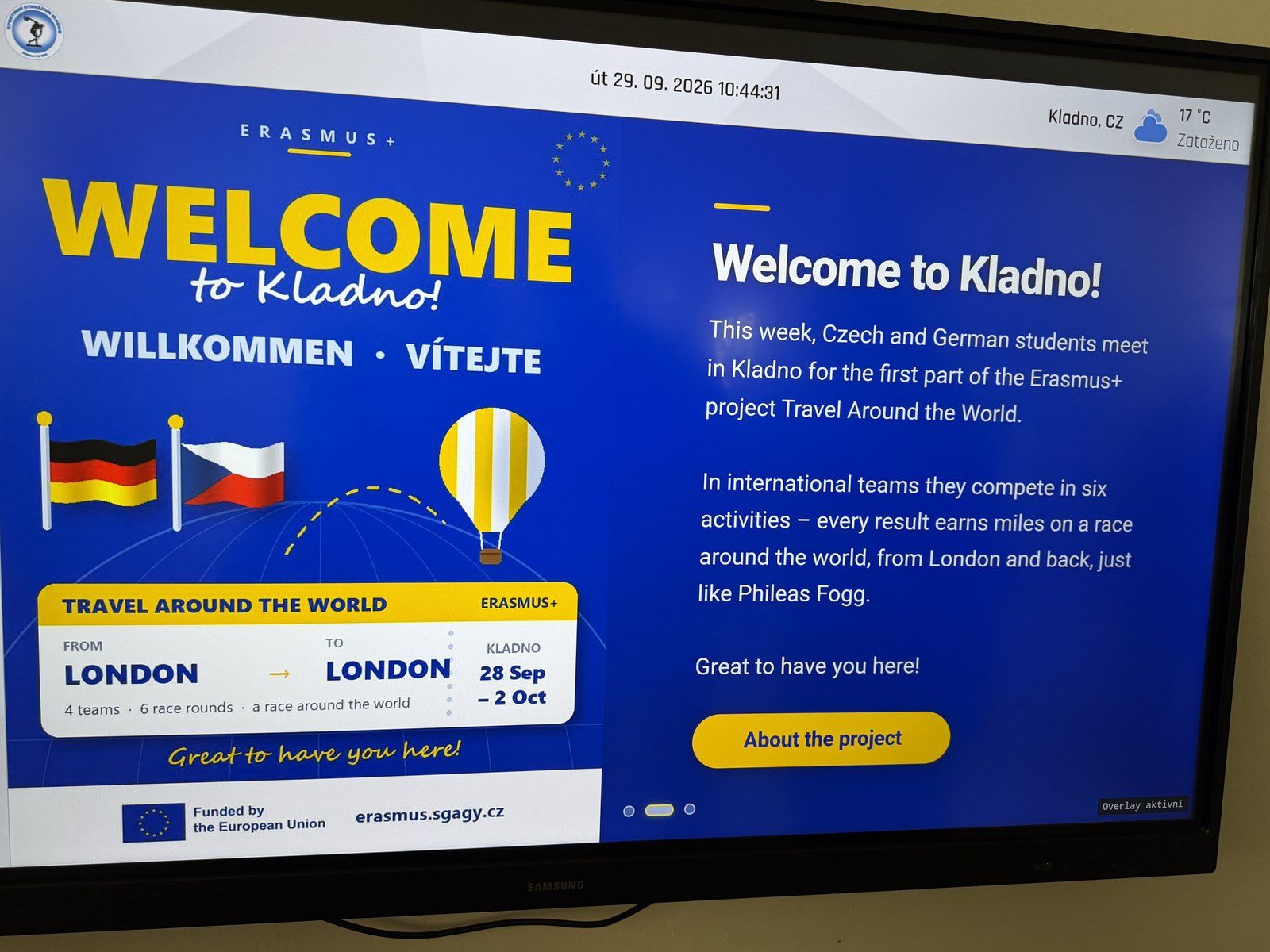 Erasmus+ Travel Around the World 2026: týden v Kladně den po dni