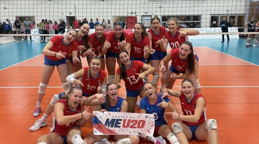 Volejbalistky české reprezentace U-20 slaví postup na mistrovství Evropy 2027