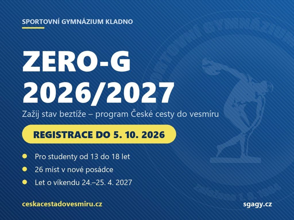 Zero-G 2026/2027: zažij stav beztíže – registrace do 5. října