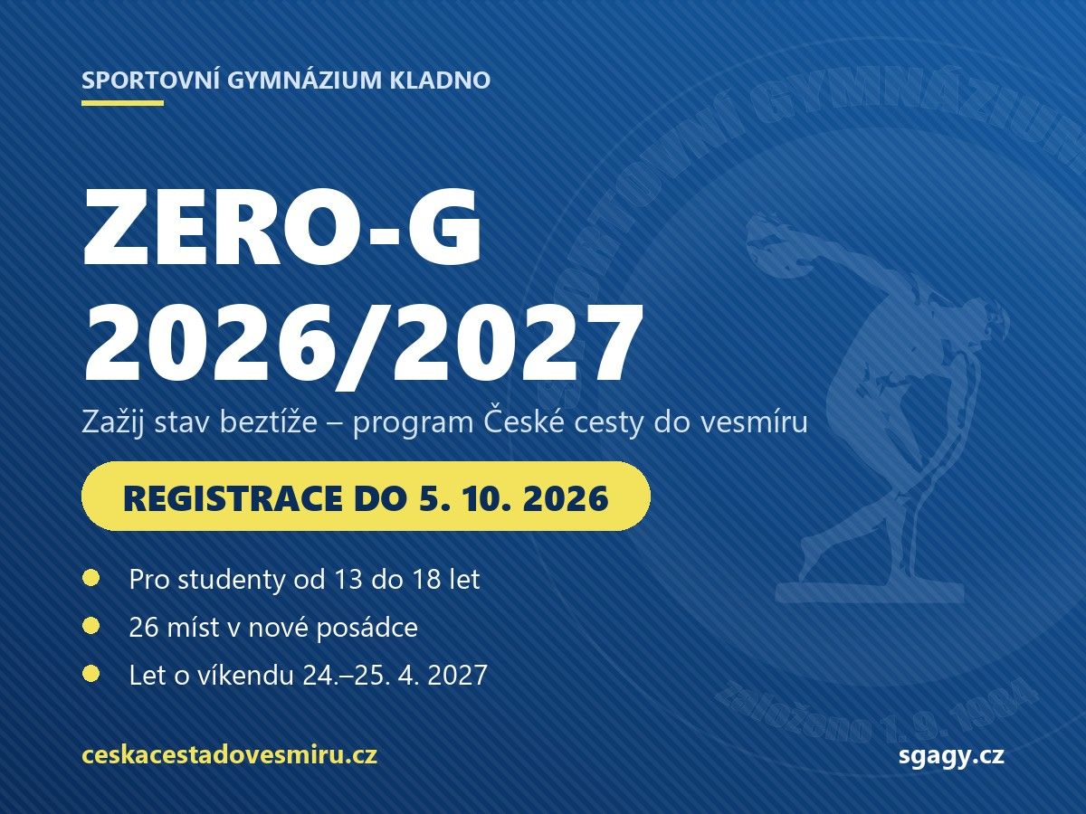 Zero-G 2026/2027: zažij stav beztíže – registrace do 5. října